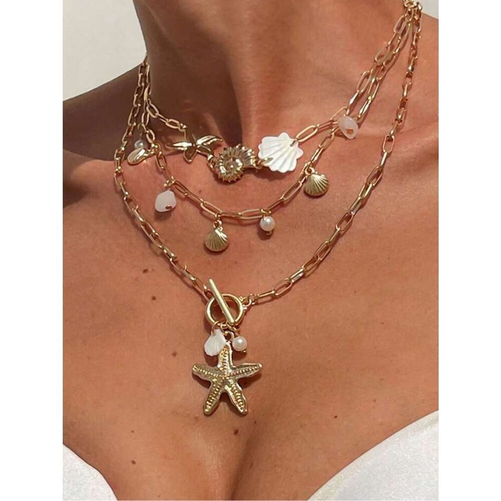 Multi-Layer Sea Charm Necklace M1798